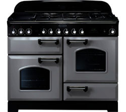 RANGEMASTER  Classic Deluxe 110 Dual Fuel Range Cooker - Royal Pearl & Chrome